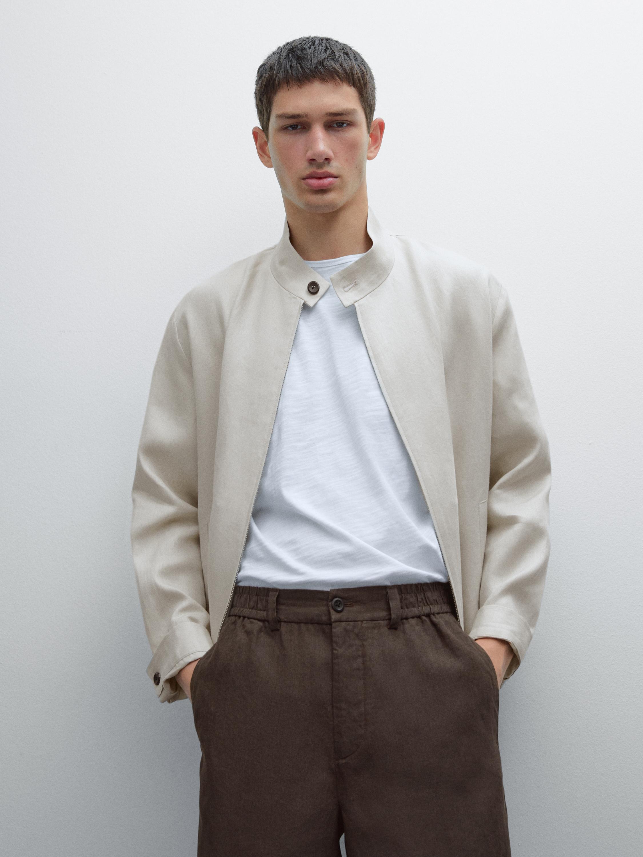 Lightweight 100% linen Bermuda shorts